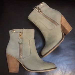 Aldo Olenalla Side Zipper Chunky Heel Leather Ankle Boots size 7.5